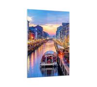 Impression sur Verre 80x120cm Tableaux Image Photo Canal Grande Soir Decoration