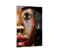 Impression sur Verre 80x120cm Tableaux Image Photo Empâtement Portrait Africain