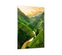 Impression sur Verre 80x120cm Tableaux Image Photo Flap Riz Vietnam Decoration