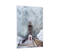 Impression sur Verre 80x120cm Tableaux Image Photo Lanterne Mer Tempête