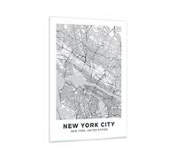 Impression sur Verre 80x120cm Tableaux Image Photo New York Carte Art Decoration