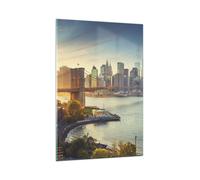 Impression sur Verre 80x120cm Tableaux Image Photo New York pont Art Decoration