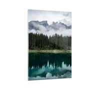 Impression sur Verre 80x120cm Tableaux Image Photo Paysage Montagnes Nuages