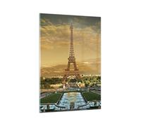Impression sur Verre 80x120cm Tableaux Image Photo Tour Eiffel France Paris