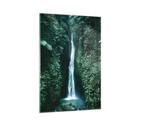 Impression sur Verre 80x120cm Tableaux Image Photo Tropiques Chute D'Eau Jungle