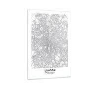 Impression sur Verre 80x120cm Tableaux Image Photo Ville Carte Londres