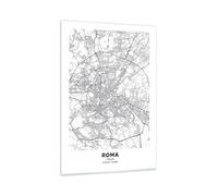 Impression sur Verre 80x120cm Tableaux Image Photo Ville Carte Rome Decoration