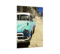 Impression sur Verre 80x120cm Tableaux Image Photo Voiture classique cuba havane