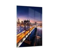 Impression sur Verre 80x120cm Tableaux Image Usa america new york manhattan