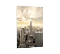 Impression sur Verre 80x120cm Tableaux Ville Gratte-ciel Manhattan New York