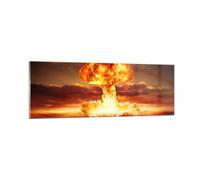 Impression sur Verre 90x30cm Tableaux Guerre bombe nu ire champignon