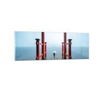 Impression sur Verre 90x30cm Tableaux Image Itsukushima-Jinja Temple Parapluie