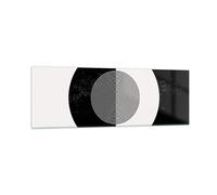 Impression sur Verre 90x30cm Tableaux Image L'Abstraction Roue Noir Et Blanc