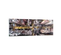 Impression sur Verre 90x30cm Tableaux Image Metropolis Photographie Aérienne Rue