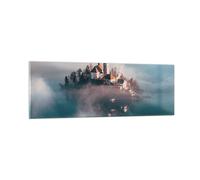 Impression sur Verre 90x30cm Tableaux Image Photo Alpes Bled Église Decoration