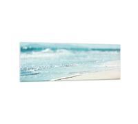 Impression sur Verre 90x30cm Tableaux Image Photo Bord Vague Eau Art Decoration