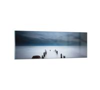 Impression sur Verre 90x30cm Tableaux Image Photo Brise Lames Brouillard Nuit