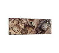 Impression sur Verre 90x30cm Tableaux Image Photo Cartographie Vintage Boussole