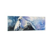 Impression sur Verre 90x30cm Tableaux Image Photo Cheval Aquarelle Portrait