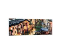 Impression sur Verre 90x30cm Tableaux Image Photo Chinois Ville Nuit Decoration