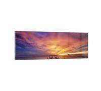 Impression sur Verre 90x30cm Tableaux Image Photo Ciel Les Couleurs Quai