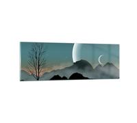 Impression sur Verre 90x30cm Tableaux Image Photo Ciel Nuit Illustration