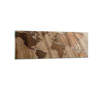 Impression sur Verre 90x30cm Tableaux Image Photo géographie Globe carte
