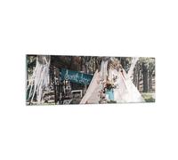 Impression sur Verre 90x30cm Tableaux Image Photo Jeunes Mariés Amour Paysage