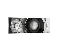 Impression sur Verre 90x30cm Tableaux Image Photo Lentille Noir Et Blanc Vintage
