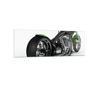 Impression sur Verre 90x30cm Tableaux Image Photo Moto chrome tube voyage