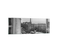 Impression sur Verre 90x30cm Tableaux Image Photo Noir Et Blanc Paris Balcon