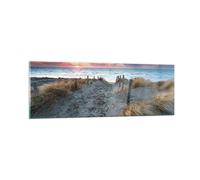 Impression sur Verre 90x30cm Tableaux Image Photo Plage Sable Marche Decoration