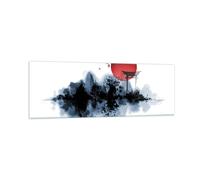 Impression sur Verre 90x30cm Tableaux Image Photo Rouge Soleil Portail