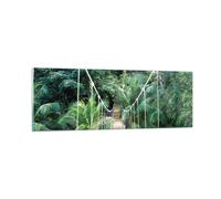 Impression sur Verre 90x30cm Tableaux Image Photo Tropique Jungle Pont