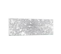 Impression sur Verre 90x30cm Tableaux Image Photo Ville Carte Londres Decoration