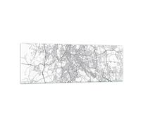 Impression sur Verre 90x30cm Tableaux Image Photo Ville Carte Rome Decoration