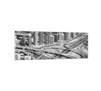 Impression sur Verre 90x30cm Tableaux Image Photo Ville Gratte-ciel Autoroute