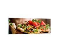 Impression sur Verre 90x30cm Tableaux Image Pizza vegetariana italie nourriture