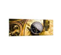 Impression sur Verre 90x30cm Tableaux Image Résumé communication boussole terre