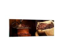 Impression sur Verre 90x30cm Tableaux Petit-déjeuner chocolat café haricots