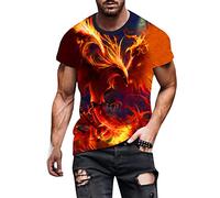 Impression T-Shirt Homme Personnalité Créatif 3D Motif Manches Courtes Tops Été Casual T-Shirt Homme Slim Fit Confortable Sport T-Shirt Léger Mince Basique T-Shirt Homme S-019 S