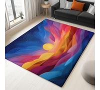 Impression Tapis Salon Rêve, Tapis Doux Lavables Antidérapant Ciel Étoilé Romantique Et Dégradé Pour Salle À Manger Porche Teppich De Salon, Poil Ras Decoration Maison 140 X 200 Cm - Multicolore