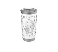 Impression trompette vintage vernie trompettiste Gobelet isotherme en acier inoxydable double paroi