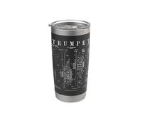 Impression trompette vintage vernie trompettiste Gobelet isotherme en acier inoxydable double paroi
