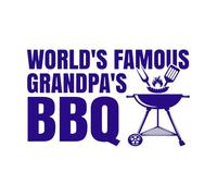 Impression typographique rétro vintage amusante pour amateur de barbecue, grand-père de renommée mondiale, barbecue Stickers muraux 57.6x97.1cm Décoration de magasin Bleu foncé