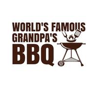 Impression typographique rétro vintage amusante pour amateur de barbecue, grand-père de renommée mondiale, barbecue Stickers muraux en PVC 57.6x97.1cm N'abîme pas le mur Café