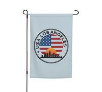 Impression USA Los Angele 30,5 x 45,7 cm Porche Toutes saisons Extérieur Drapeaux Décoration de cour Patio Drapeau Décor