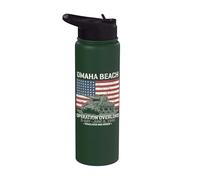 Impression vieillie sur le char de l'opération Overlord d'Omaha Beach D-Day 1944 Stainless Steel Insulated Water Bottle