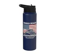 Impression vieillie sur le char de l'opération Overlord d'Omaha Beach D-Day 1944 Stainless Steel Insulated Water Bottle