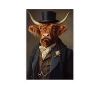 Impression vintage de bovins royaux des Highlands, portraits d'animaux victoriens